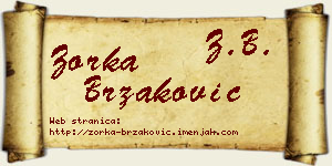 Zorka Brzaković vizit kartica
